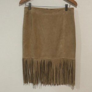 Leather Fringe Skirt